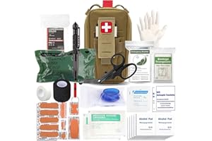 VIIDOO Ifak Trauma Kit, Ifak Med Trauma Kit, Molle Tactical Emergency First Aid Kit Refill Supplies Insert for Duty Belt