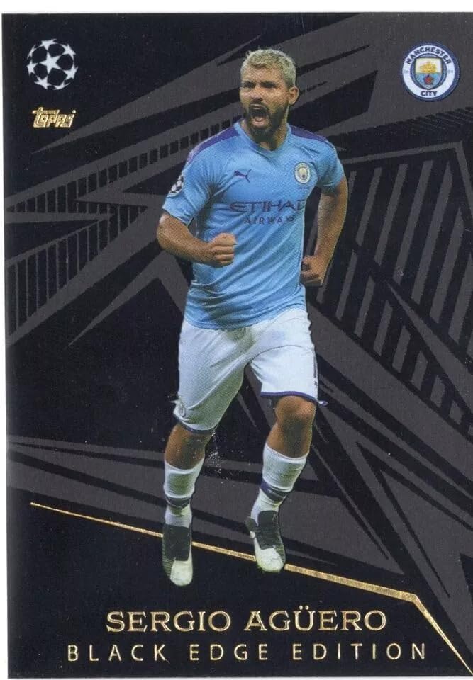 Match Attax Extra 2023 2024 Sergio Aguero Black Edge Trading Card