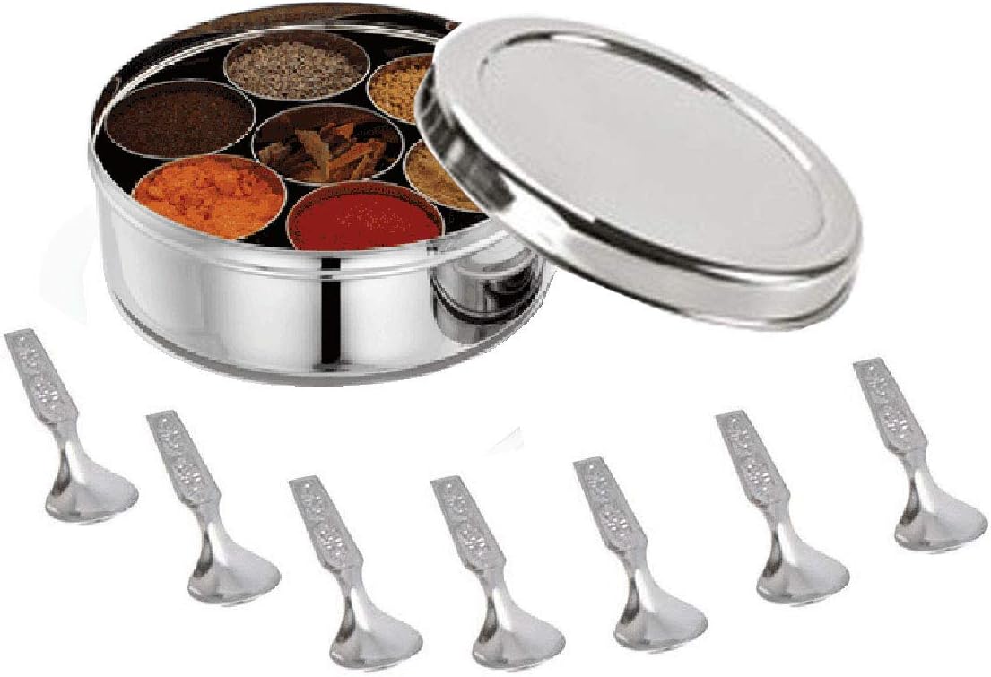 Stainless Steel Spice Box Without Lid,Stainless Steel Masala Box,Indian