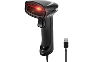 JRHC 2D QR Barcode Scanner Handheld PDF417 Data Matrix 1D Bar Code Scanner Wired Barcode Reader with USB Cable for Mobile Payment, Convenience Store, Supermarket, Warehouse