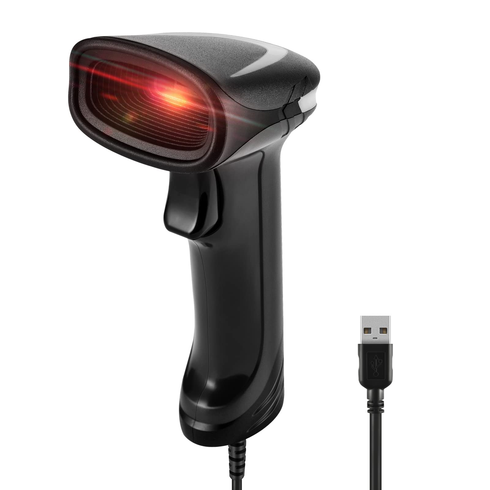 JRHC 1D 2D Wired Barcode Scanner QR Barcode Scanner Handheld Barcode Reader QR Data Matrix PDF417