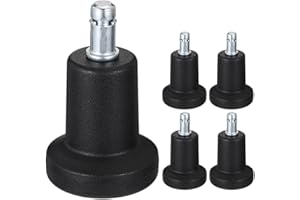 ifundom 5pcs Office Chair Bell Glides Replacement Wheels Black Fixed Stem 10mm Desk Chair Base Stopper