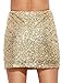 Verdusa Women's Above Knee Sequin Sparkle Mini Skirt Gold XS