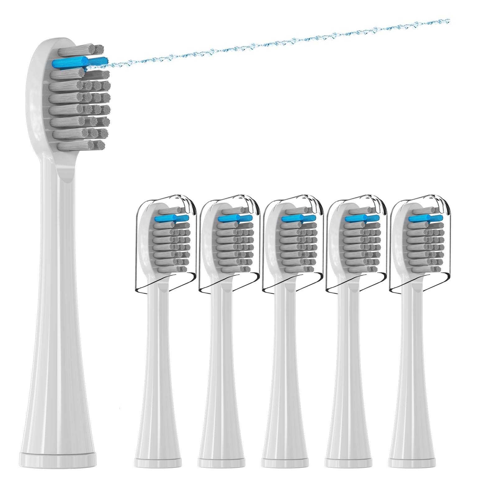 Photo 1 of Replacement Flossing Toothbrush Heads(6-pc) Fit for Waterpik Sonic Fusion 2.0 SF-01, SF-02, SF03 & SF-04 Tooth Brush Refill Pisonicleara
