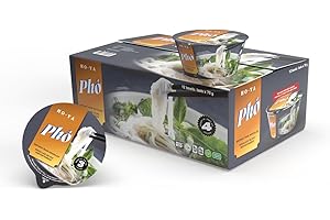 HO-YA Instant Vietnamese Pho Noodles Bowl, 12 Pack 70g Rice Noodles with Chili Powder Packet, Vegetarian and Gluten Free