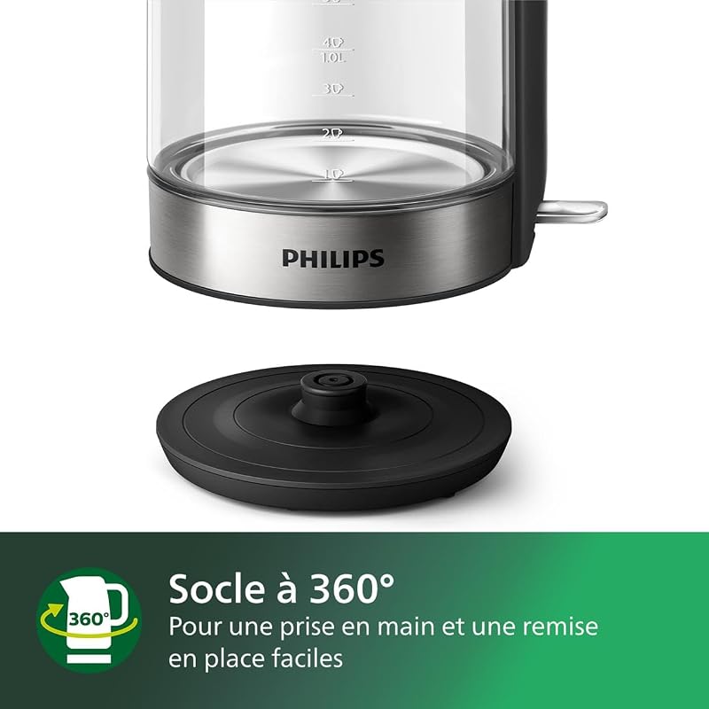 Bouilloire Électrique 5000, 1,7L, Ébullition rapide, Verre