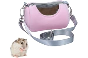 Litewoo Hamster Travel Carrier Portable Outgoing Breathable with Adjustable Shoulder Strap Pet Carrying Bag for Sugar Glider Hamster Rat Chipmunk