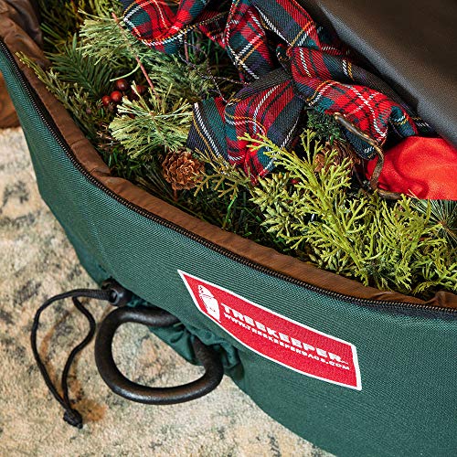 [48 Inch Wreath Storage Container] - for Christmas Wreath up to 48 Inches in Diameter | Bag Hooks Directly to Your Wire Wreath Frames to Prevent Sagging and Deformed Wreaths | Tree Keeper (48-Inch) - Thumbnail 7