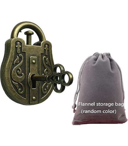 Complex Lock Toy Antique Padlock Antique Brass Trick Puzzle Padlock - 6 Key Square ...