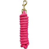 Horntack 5/8" x 8' Nylon Horse Lead Rope (Peach Pink) | Durable nylon material, cast iron hardware, ideal for daily use, training and showing.