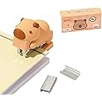 Cute Capybara Desktop Stapler with Staples, Small Mini Office Stapler, Kids Cartoon Staplers for Desk, Handheld Staplers for Home Office (Capybara)
