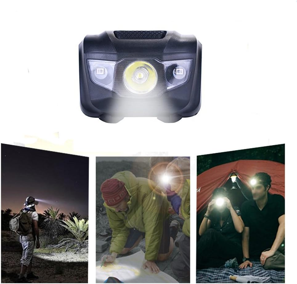 HappyOrange 3-Pack Waterproof LED Headlamp (White and Red Lights), 4 Light Modes Lightweight Headlight for Running, Hiking, Hunting, Fishing, Camping: Sports & Outdoors