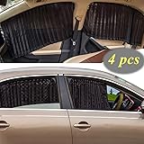ZATOOTO 4 PCS Window Sun Shade - Car Side Black Privacy Sunshade Magnetic Curtain Keeps Cooler Screen for Sleeping