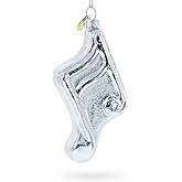 Silver Music Note Glass Christmas Ornament