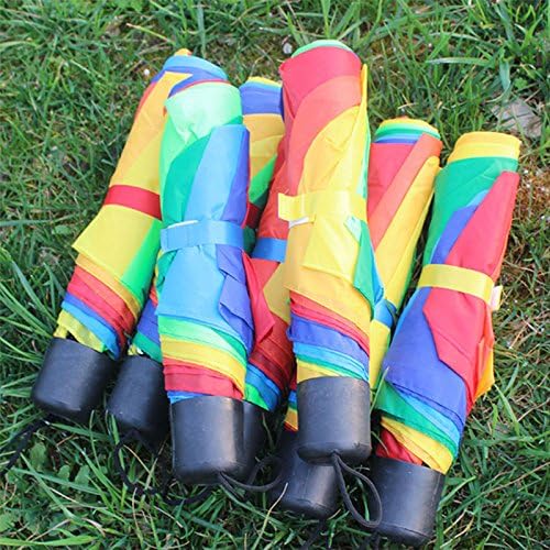 MingXiao Folding Umbrella Rainbow Anti-UV Parasols Proof Women Compact Travel Protection for daily life