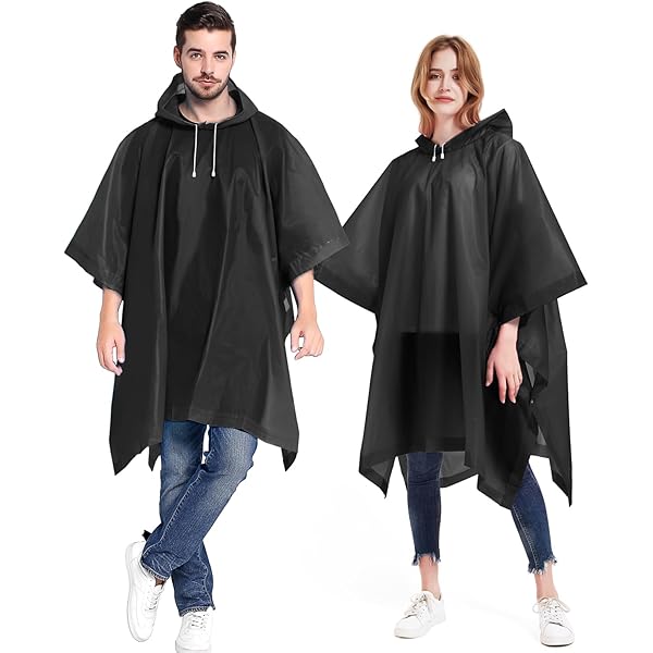 Amazon.com: Rain Ponchos for Adult with Drawstring Hood - 6