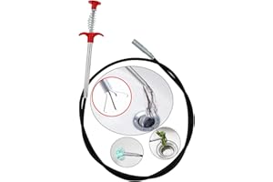 AUSAYE 118.1 Inch Grabberable Pick Up Tool 4 Claws- Sink Drain Clog Remover, Shower Hair Clog Remover, Sink Snake & Cable Aid, Grab Trash Hair Clogs for Sink,Downspout Tube Drain Cleaning