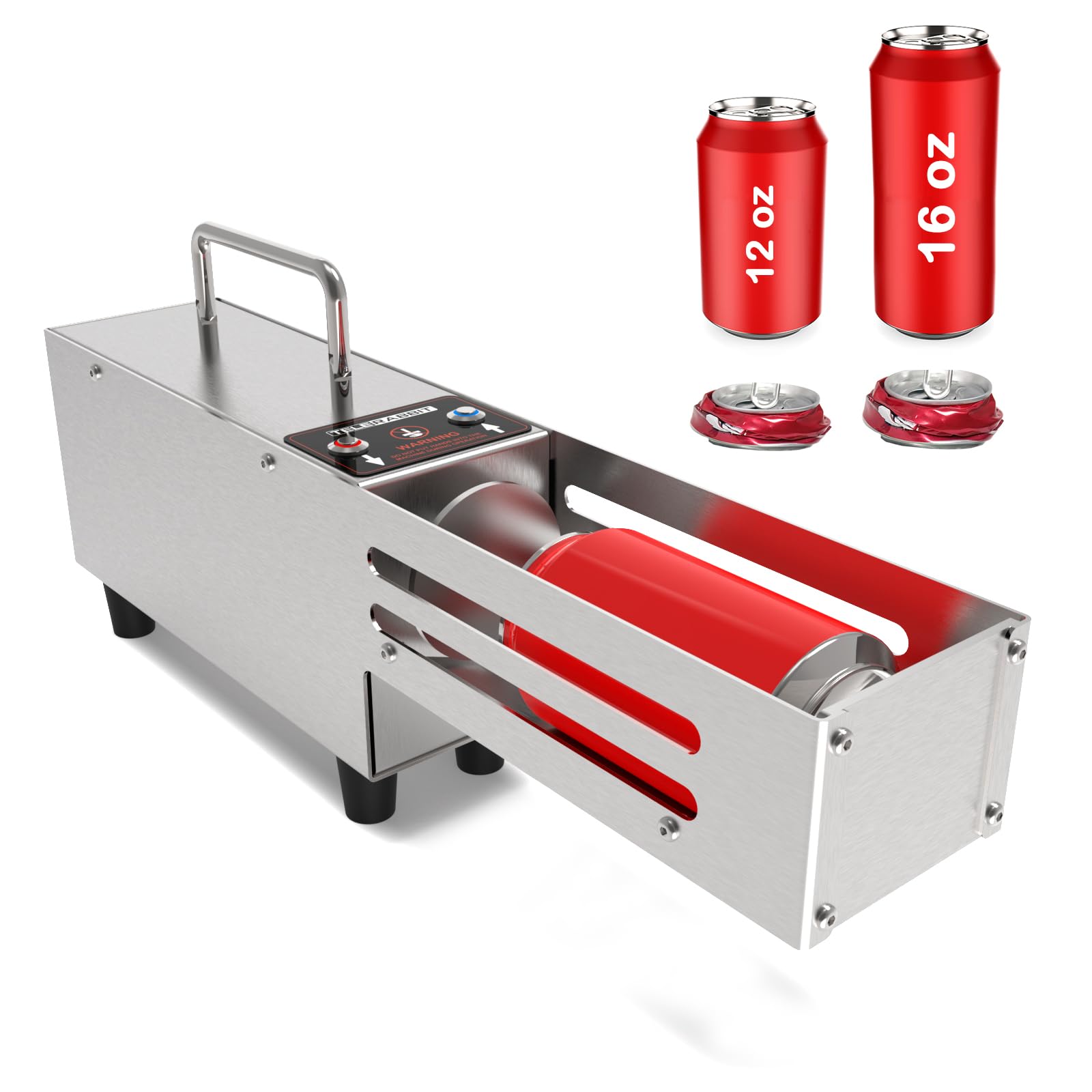 Photo 1 of Electric Can Crusher for 16 Oz/12 Oz Cans, Desktop Aluminum Can Crusher, Portable Can Compressor, Automatic Discharge, Stainless Steel Construction, Sturdy and Durable, No Assembly Required