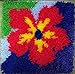 Flower DIY Latch Hook Kit – Sew Your Own 12”x12” Fuzzy Rug - Includes Canvas, Tool, Instructions, Acrylic Yarn – Crochet and Needlework Crafts For Kids and Adults – by Zirrly