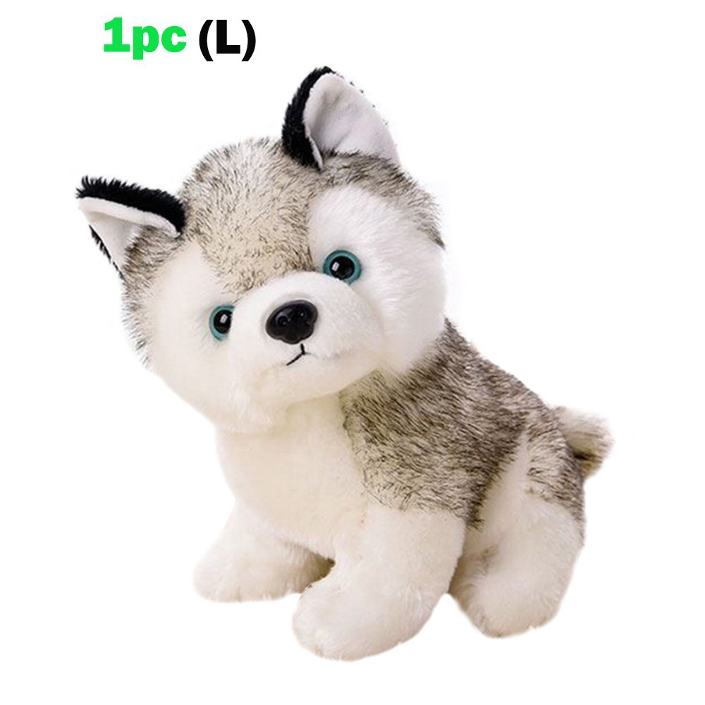Sealive 11" Height Husky Dog Baby Kids Plush Toys,White and Gray,Large Size Stuffed Animal Plush Huskie Cute Husky Puppy Stuffed Animals For Kids Adults Boys Girls