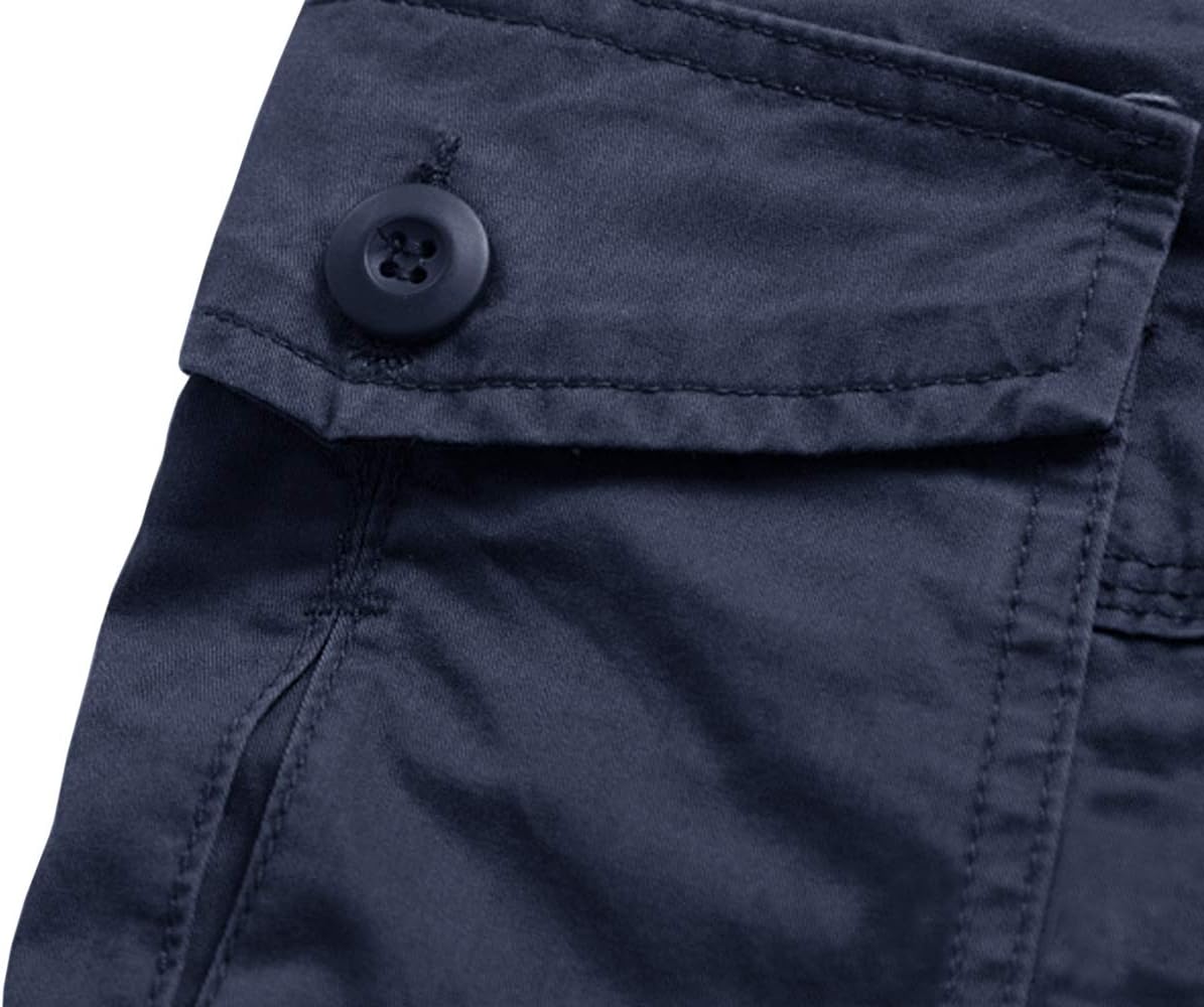 MAGCOMSEN Men's Cargo Shorts Cotton 3/4 Length Work Capri Long Short Below Knee Summer Casual Walking Breathable Pants with Pockets Navy,34 - Image 5