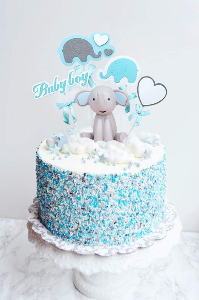 baby boy elephant cake