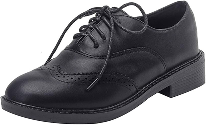 Amazon Zai2 カジュアルシューズ レディース レースアップ シューズ 革靴 美脚 おしゃれ マニッシュシューズ オックスフォード シューズ 大きいサイズ フォーマル リクルート ビジネス ウィングチップ マニッシュ おじ靴 レースアップ