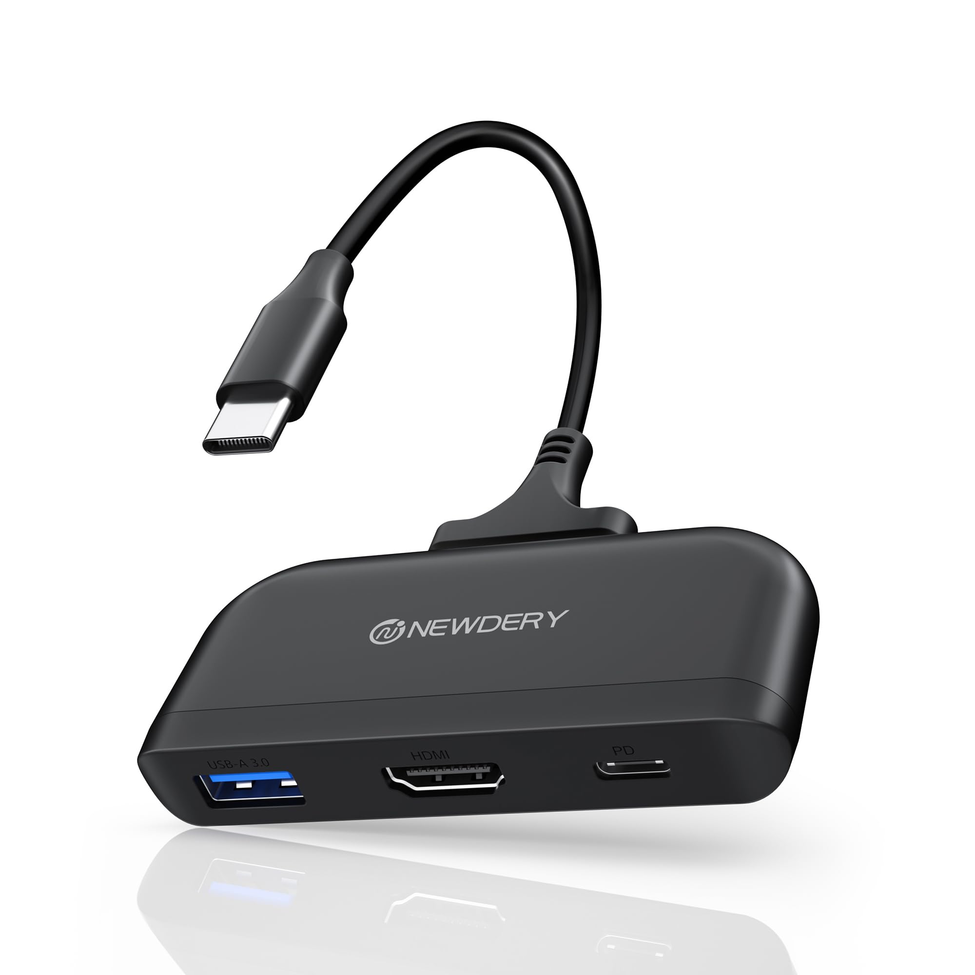 NEWDERY Switch 2 Dock, Portable TV Docking Station with 4K@60HZ HDMI, 100W PD Port, USB-C to USB-A Converter 5Gbps, 3-in-1 Travel Dock Compatible with NS/NS 2/Steam Deck/ROG Ally/Legion GO