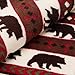 Blanket Throw Brown Bear and Pine Trees Pattern White Background Soft Lightweight Coral Fleece 230GSM for Baby 50 X 60