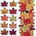 Supla 500 Pcs 10 Colors Assorted Fake Silk Autumn Maple Leaves Bulk Artificial Fall Leaf Foliage 3.15