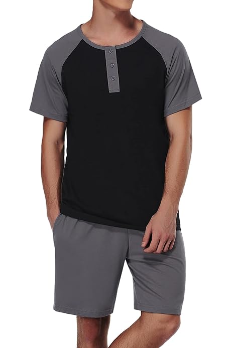 Mens Summer Pajamas WEIXIANG 2017 Mens Pajamas Short Sleeve Two