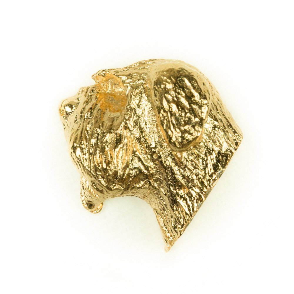 BOUVIER DES FLANDRES Made in U.K Artistic Style Dog Clutch Lapel Pin Collection 22ct Gold Plated