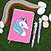 Chaungdi 2 Pieces Sequin Reversible Notebook Flip Journal Notebook with Unicorn Pattern and Unicorn Pen (Pink)