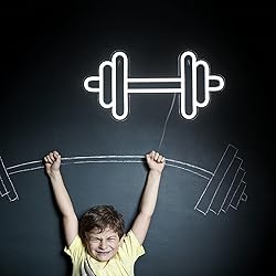 Lucunstar Gym Neon Sign,Barbell Dumbbell Shaped