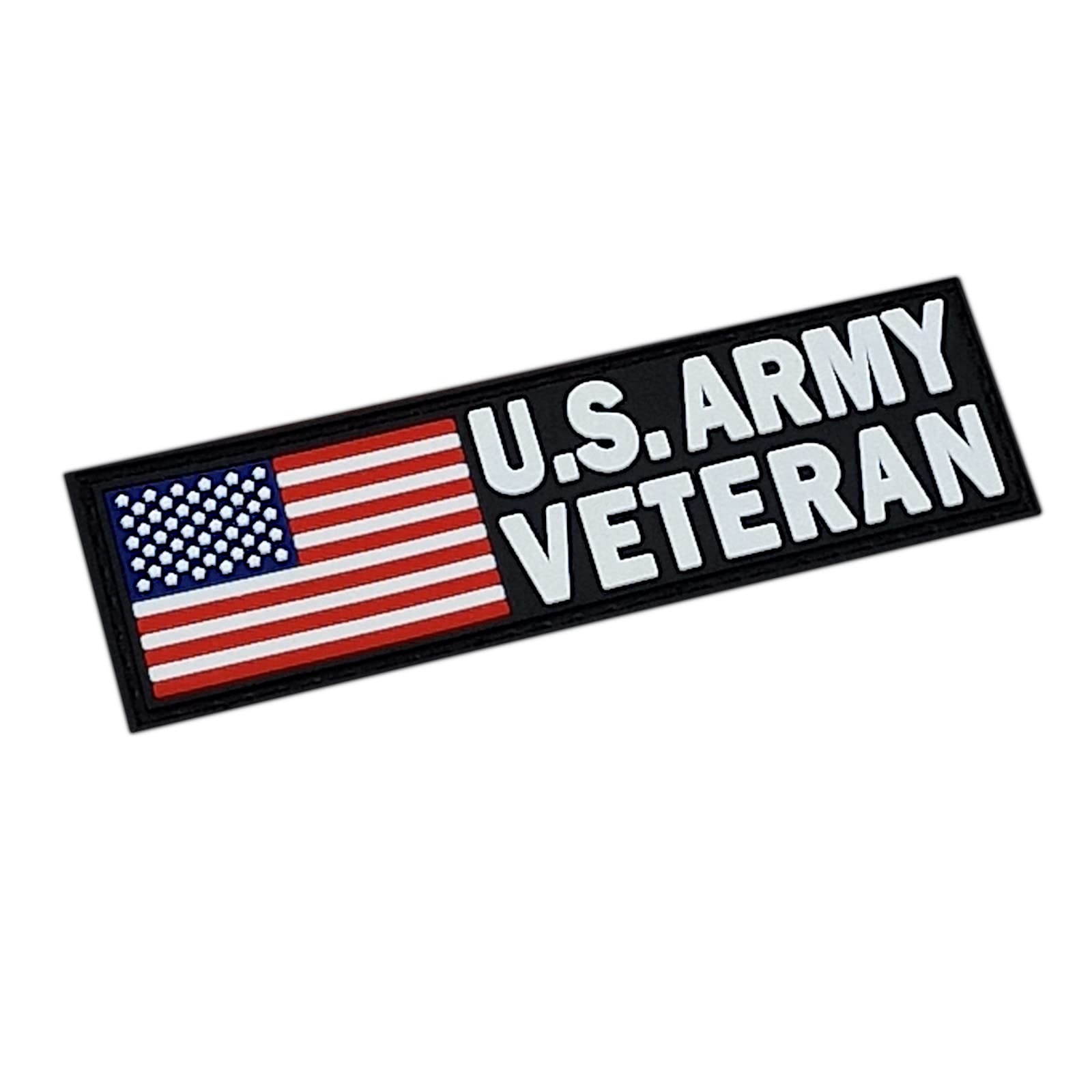 America US Army Veteran Vet PVC Patch (Black,Red and White)