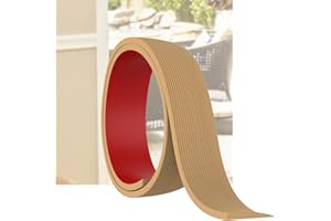 TONGMO 0.4" Rise Threshold Ramp for Doorways, Self-Adhesive Rubber Ramp for Door Threshold, 3.3Ft long, Ideal for Wheelchair Scooter Doorway Floor Tile Threshold Transition Strip Reducer (Light Brown, 3.3Ft)