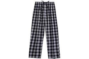 BYX SWEETLEISURE Big Boy's Cotton Plaid Pajama Pants Lounge Long Pants Loose Size 8 10 12 14 16