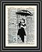 Umbrella girl, Banksy NOLA art print, Vintage dictionary wall art
