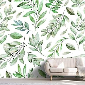 signwin Wall Mural Flowers and Leaves Removable Self-Adhesive...