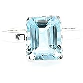 Natural 2.5ct Blue Topaz 925 Solid Sterling Silver Ring Size 5, 6, 7, 8, 9