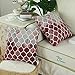 CaliTime Cushion Covers Cushion Cover Pack of 2 Cosy Cushion Covers for Couch Bed Sofa Hand Painted Colourful Geometric Grid Chain Print 45 cm x 45 cm Main Grey Red Burgundy