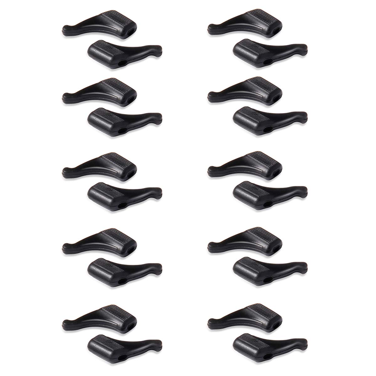 OPUGIT Anti-slip Ear Hooks Holder Eyeglasses Retainers Silicone Glasses Temple Holders for Glasses Sunglasses 10 pairs，black