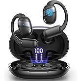 Open Ear Headphones Earbuds Wireless, 5.4 Bluetooth Ear Buds with Digital Display, Ultra-Comfort, Clear Calls, Powerful Sound, 50H Playtime, IPX4 Waterproof Sports Earphones for Running & Workouts