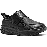 Men's Orthopedic Diabetic Extra Wide Leather Dress Shoes: Comfortable Arch Support Hammer Toes Walking Shoes for Plantar Fasciitis, Casual Orthotic Slip On Laofers for Foot and Heel Pain
