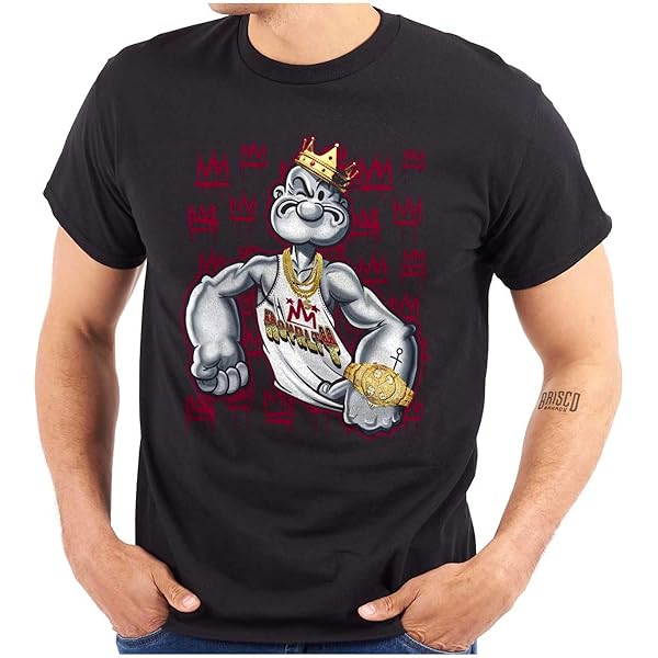 Brisco Brands Popeye Olive OYL Ugly Christmas Graphic T Shirt Men