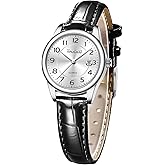 Taxau Leather Band Womens Watches with Day Date Quartz Analog Small Face Classic Ladies Watch Arabic Numerals Elegant Dress Reloj Mujer