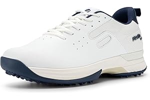 FitVille Professional Mens Golf Shoes Extra Wide Spiked Golf Shoes for Men Waterproof