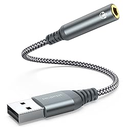 USB to 3.5mm Audio Jack Adapter, External Sound