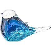 ORRFIDDY Glass Bird Decor Crystal Bird Sculpture Nature-Themed Home Accents Figurines Ornament Modern Art Living Room Shelves Tabletops