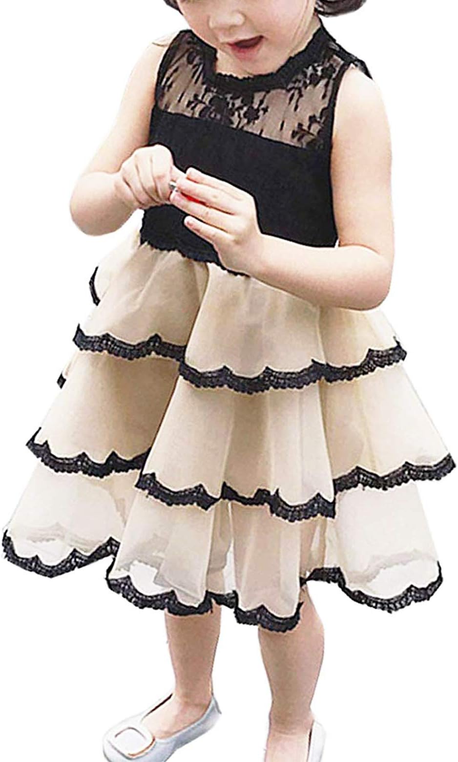 Flower Girl's Wedding Dress Lace Sleeveless Tulle Summer Vintage Dresses
